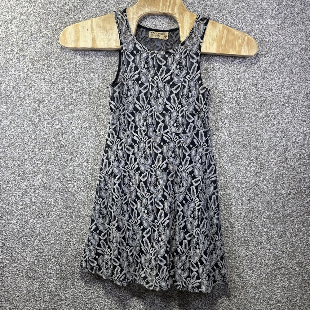 Free‎ People Womens Floral Lace Sleeveless Mini Dress Black White Size XS